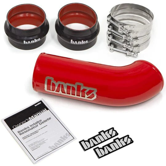 Banks Power Resonator Delete System Red Powdercoat GM 6.6L Duramax 2020 - 2023 L5P