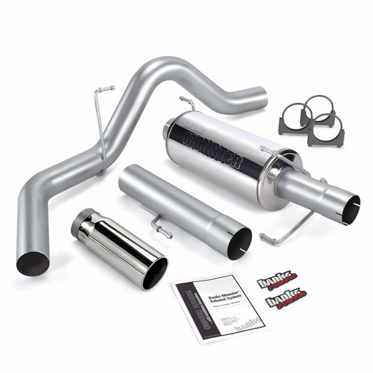 Banks Power Monster Exhaust System Single Exit Chrome Round Tip 06-07 Dodge 5.9L 325hp Mega Cab Banks Power