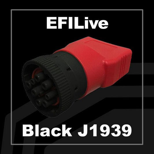 Black J1939 Male to OBDII Female Adapter