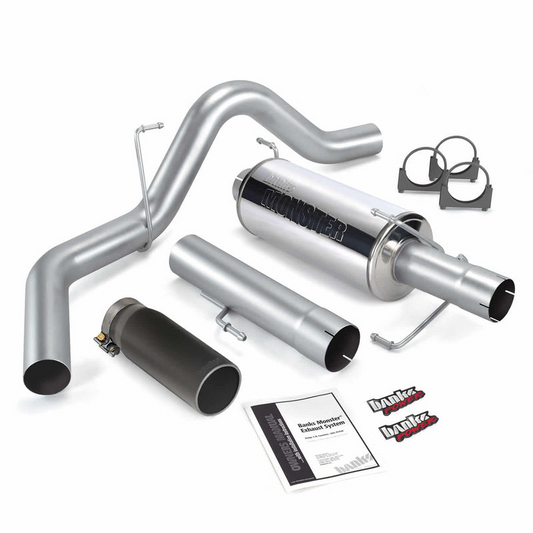 Banks Power Monster Exhaust System Single Exit Black Round Tip 04-07 Dodge 325hp SCLB/CCSB Banks Power